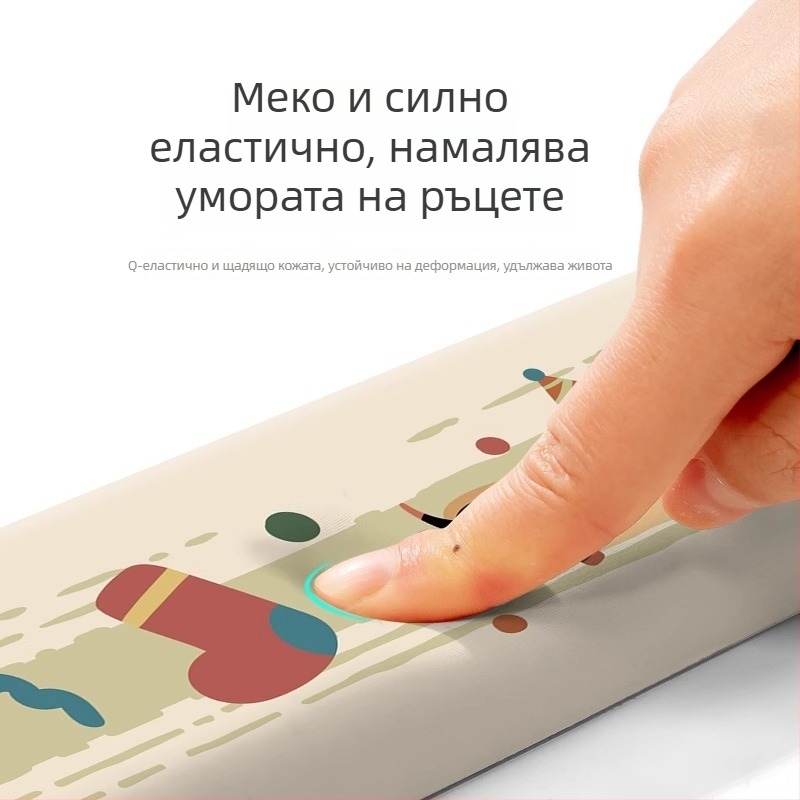Дачхунд подложка за китката и мишката, антиплъзгаща, паметна пяна, за офис и дом, две части 25×22,6 см и 44×8 см