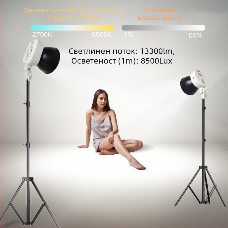 150W преносимо ръчно осветление за запълване с мека светлина за снимки на открито, стрийминг на живо и вътрешна фотография