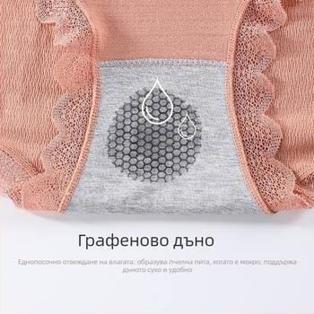 Plus-size дамски безшевни долни гащи с висока талия, дишащи и свободни, ултраеластични.