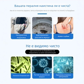 Четка за почистване на вътрешния барабан и агитатора на пералня