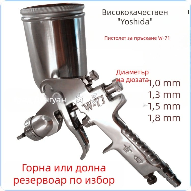 Jiyou W-71W-77 спрей пистолет с горен и долен резервоар, Yoshida пневматичен спрей пистолет, 1.01.31.52.02.53.0