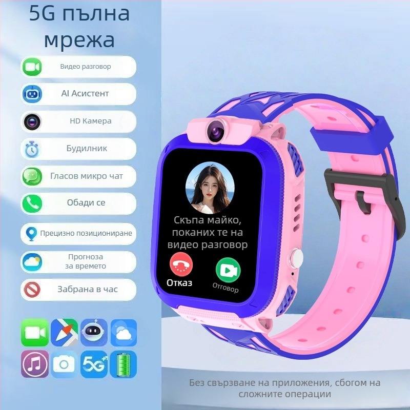 Детски 5G смарт часовник с видео разговори и GPS позициониране — SW34F
