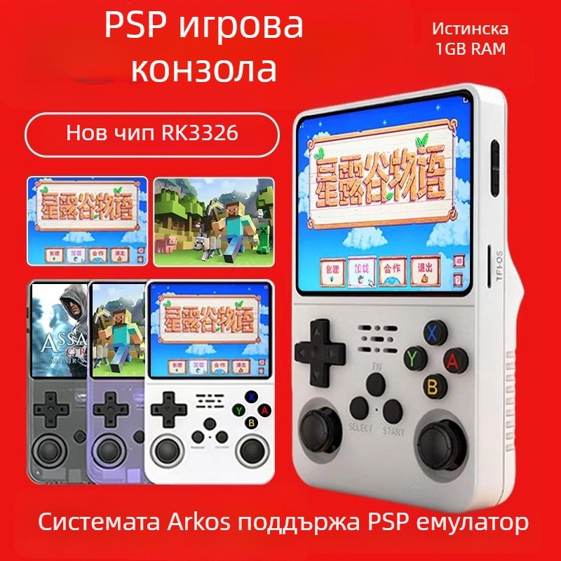 R36S преносима игрова конзола с материнска платка V20, PSP емулатор, носталгичен ретро дизайн, 64GB