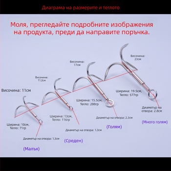 Тризъбна котвена кука за катерене на открито и оцеляване