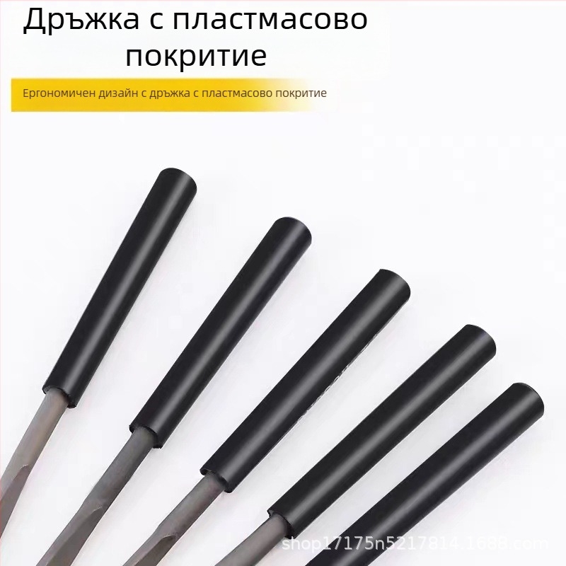 Комплект различни файлове за дървообработване: плоски файлове, триъгълни файлове, висока твърдост малки файлове и инструменти за шлайфане