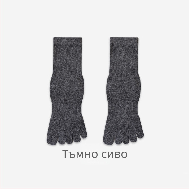 Петопръстни памучни чорапи за лято, дишащи, антибактериални, против мирис, средно дълги спортни чорапи