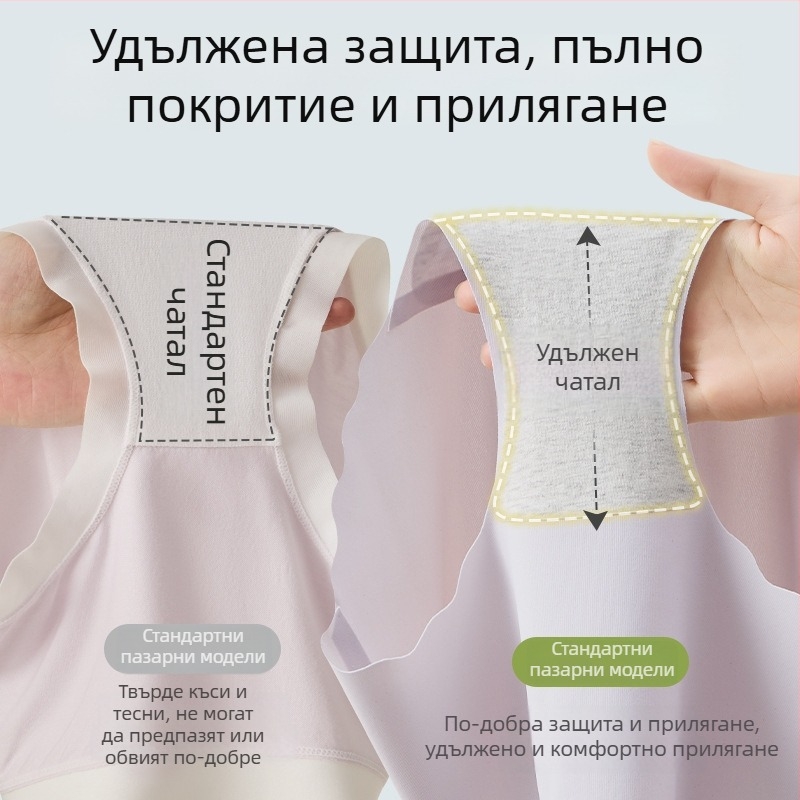 Безшевно дамско бельо от Ice Silk, висока талия, антибактериална зона, плюс размер, леко за лято
