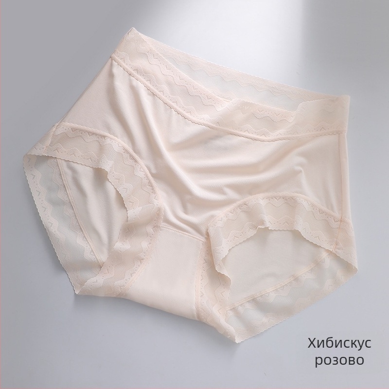 80-Count ленцинг модал дамски дантелени бикини със средна талия, PLA, 10A антибактериални и дишащи