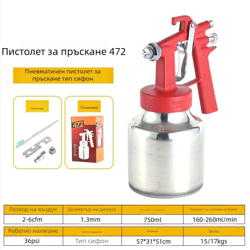 Пистолет за боядисване 472 – пневматичен автомобилен спрей за боядисване и детайлинг