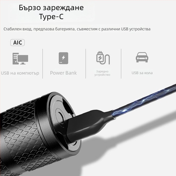 T6 зум фенер – компактна, ултраярка LED светлина с дълъг обхват за къмпинг и домашна употреба.