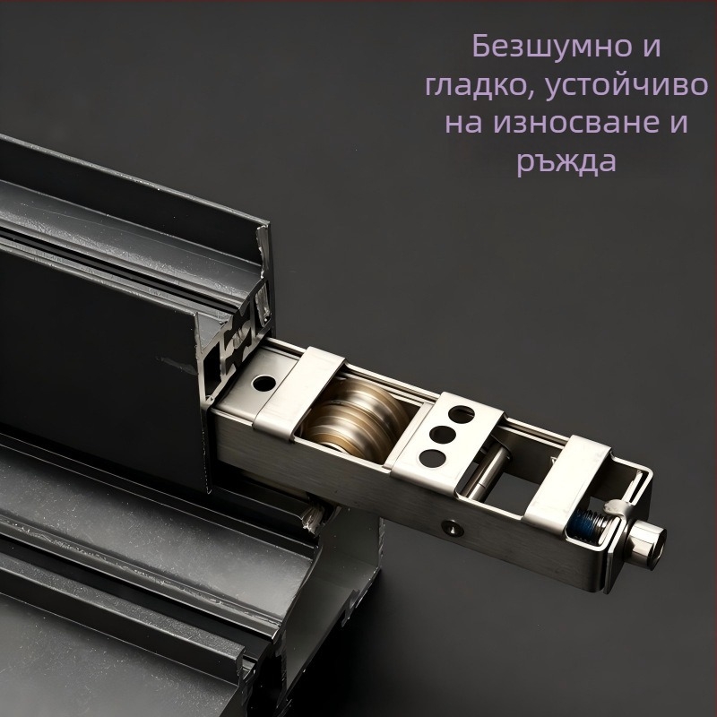 Плъзгаща ролка за врати и прозорци с водач и релса, 304 неръждаема стомана, тежък товар, тихо, модел AH-01