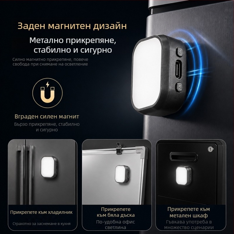 Магнитно бързосменяемо попълващо осветление за DJI Pocket 3/4 с аксесоар за красота