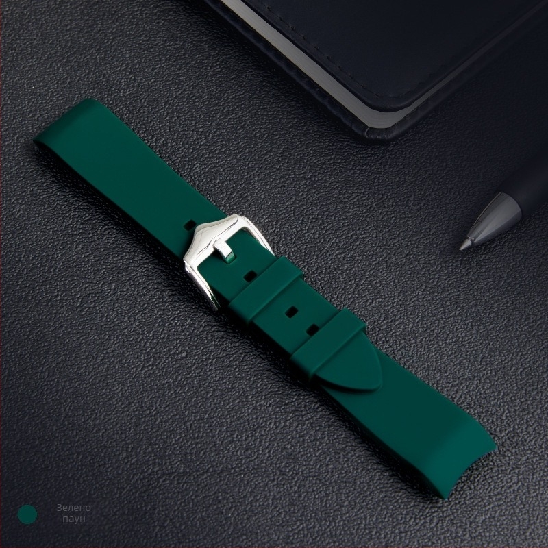Съвместима каишка за Samsung Galaxy Watch5/4/3 от течен силикон, 20/22 мм, едноцветна, сребърна катарама