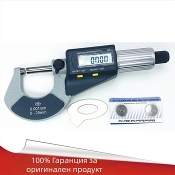 Електронен дигитален външен микрометър, диапазон 0–25–50–75–100 mm, висока прецизност на измерване на външния диаметър