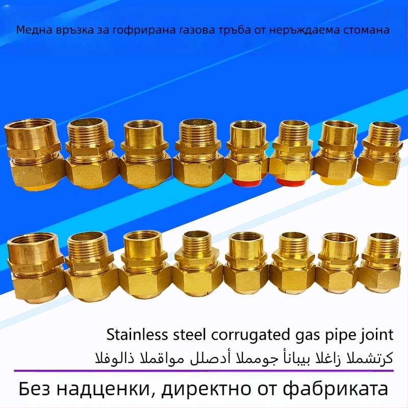 Неръждаема стомана гъвкав газопровод – бърз съединител с бронзови вътрешни и външни резби