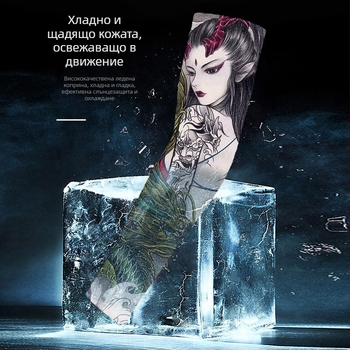 Мъжки ръкав за татуировка с флорални мотиви — безшевен, ледено коприна, UV защита, за каране на велосипед на открито