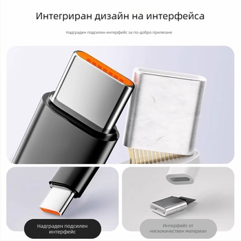 Найлоново оплет USB-C кабел за данни с бързо зареждане за Huawei, Honor, Xiaomi, OPPO, Vivo и iPad