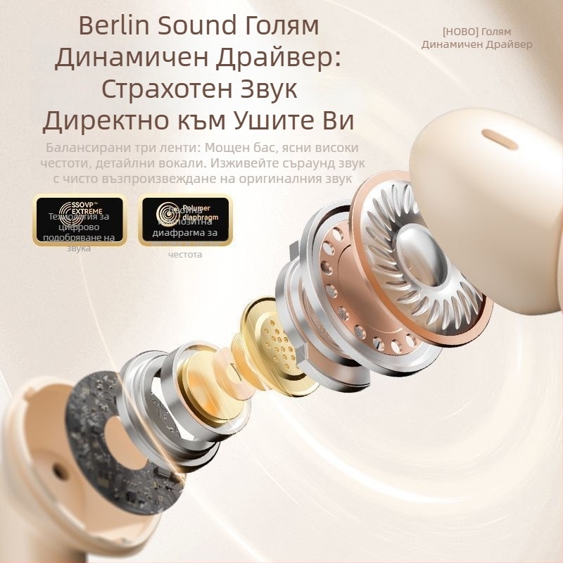 Bluetooth безжични слушалки за ухо, цифров дисплей, гейминг, висококачествен звук