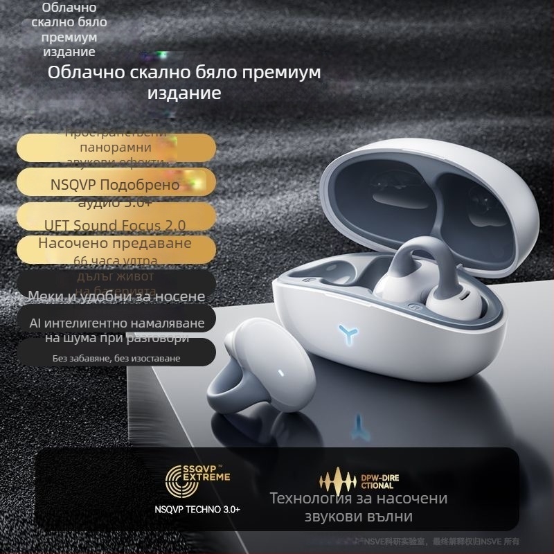 Berlin Sound Bluetooth костна проводимост, клипс за ухо, безжичен, дълъг живот на батерията, не в ухото, за бягане