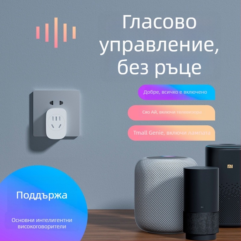 Tuya умна Wi‑Fi розетка с дистанционно управление, гласово управление, 10 A, таймер, енергоспестяване