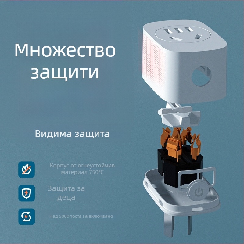 Tuya умна Wi‑Fi розетка с дистанционно управление, гласово управление, 10 A, таймер, енергоспестяване