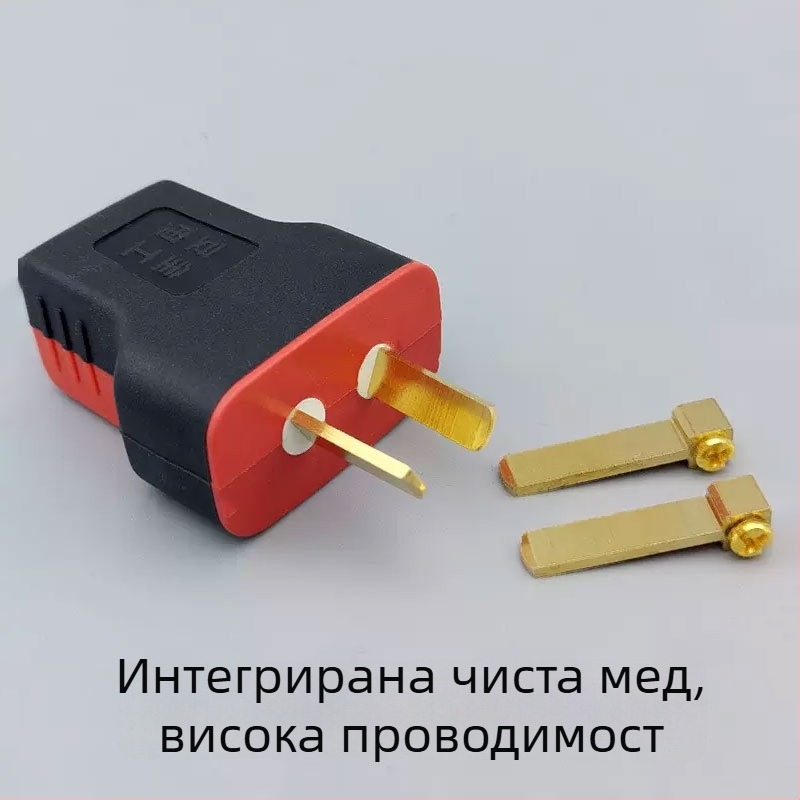Високопроизводителен щепсел с два дебели медни пина — въртящ се и фиксиран модел