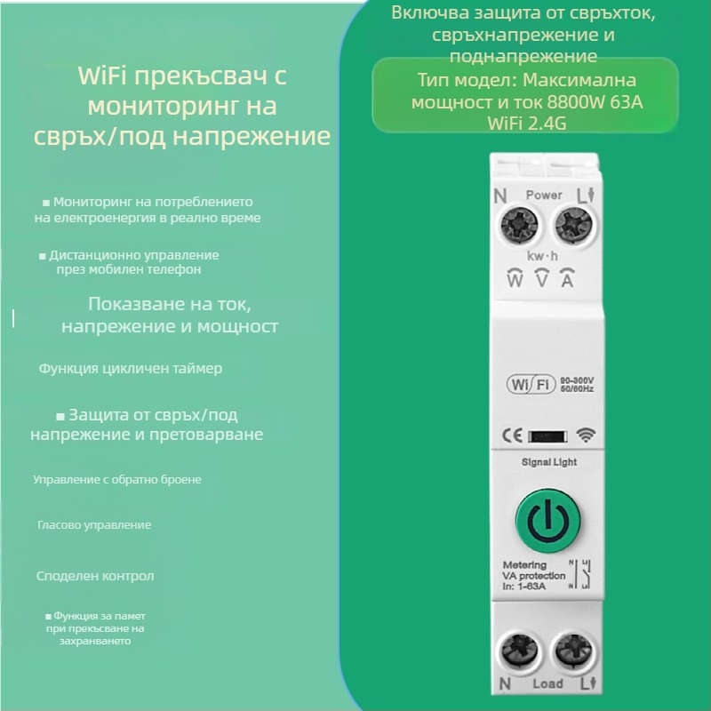 Умен Wi‑Fi прекъсвач с дистанционно управление и таймер