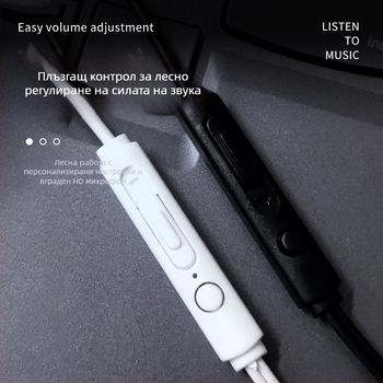 Клип-он слушалки с кабел, USB-C / 3,5 мм, висококачествен звук, издръжливи, не се поставят в ухото, универсални за телефони и компютри, удължен кабел