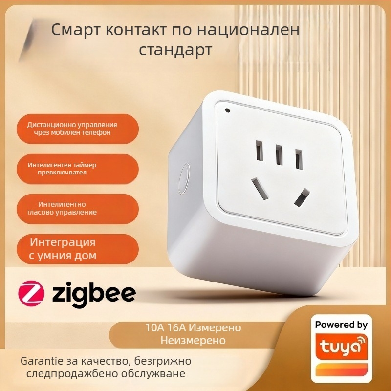 Zigbee интелигентен контакт 10A/16A, 5-пинов национален стандарт, таймер