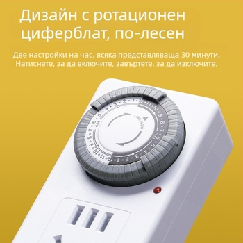 Умен контакт с таймер и защита срещу презареждане, разклонител за лампи и водни помпи, обратно броене и автоматично изключване