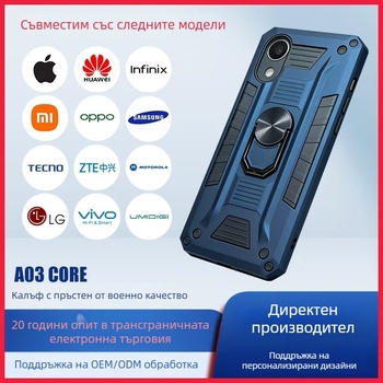 Калъф за Samsung Galaxy A03 Core: прецизно изрязан пръстен за захват с военен клас, двоен дизайн