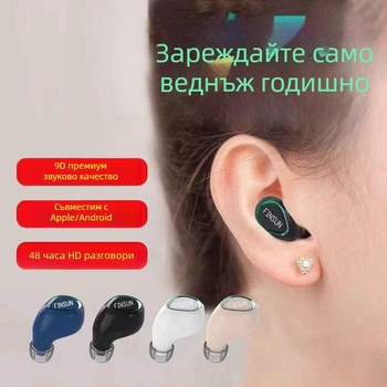 VanSeini Bluetooth мини спортна слушалка, безжична, моно за едно ухо, дълъг живот на батерията