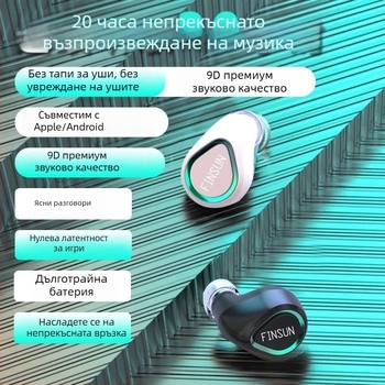 VanSeini Bluetooth мини спортна слушалка, безжична, моно за едно ухо, дълъг живот на батерията