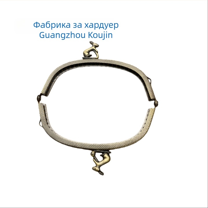 12,5 cm извита закопчалка за чанта с релефна глава на зайче, антично бронзова, DIY класически модел