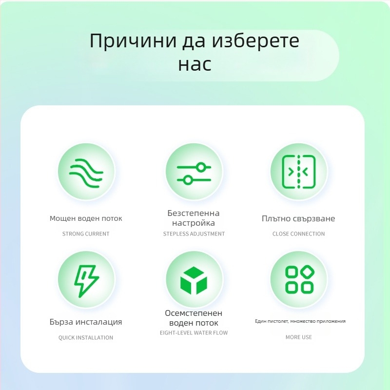 8-функционална водна пръскачка с активиране чрез палец, градинска дюза за пръскане с пластмасово покритие