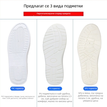 Персонализирани антистатични обувки за чисти стаи, бели, с подметка SPU/PU/PVC, четири отвора, индустриални обувки