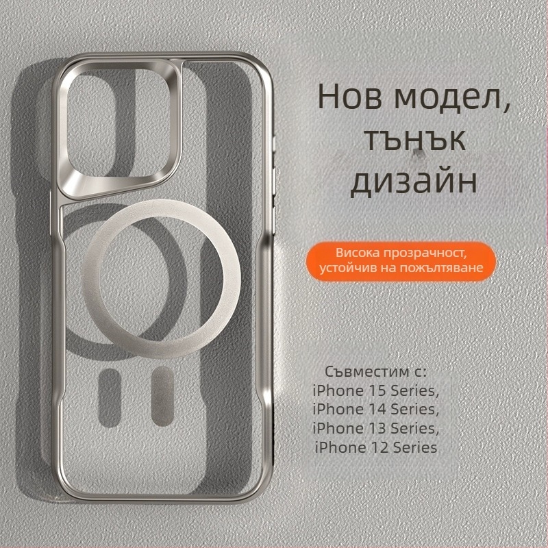 Магнитен защитен калъф за iPhone - прозрачен, тънък профил
