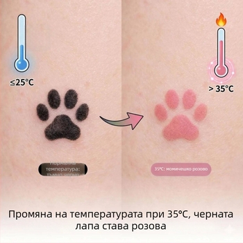 Температурозависими тату стикери с котешка лапка, водоустойчиви и устойчиви на изпотяване, сладък женствен стил, променят цвета в зависимост от температурата, дълготрайни