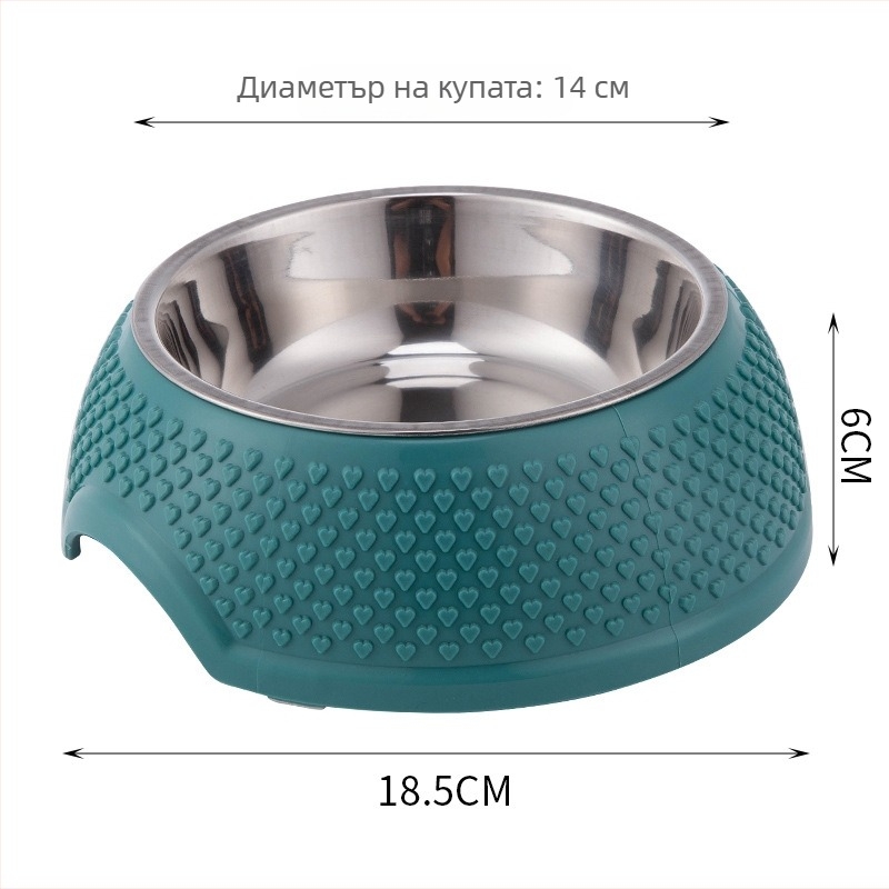 Неръждаема стоманена купичка за домашни любимци за кучета и котки, нехлъзгаща се и против разливи