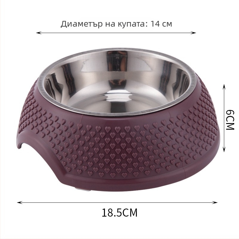 Неръждаема стоманена купичка за домашни любимци за кучета и котки, нехлъзгаща се и против разливи