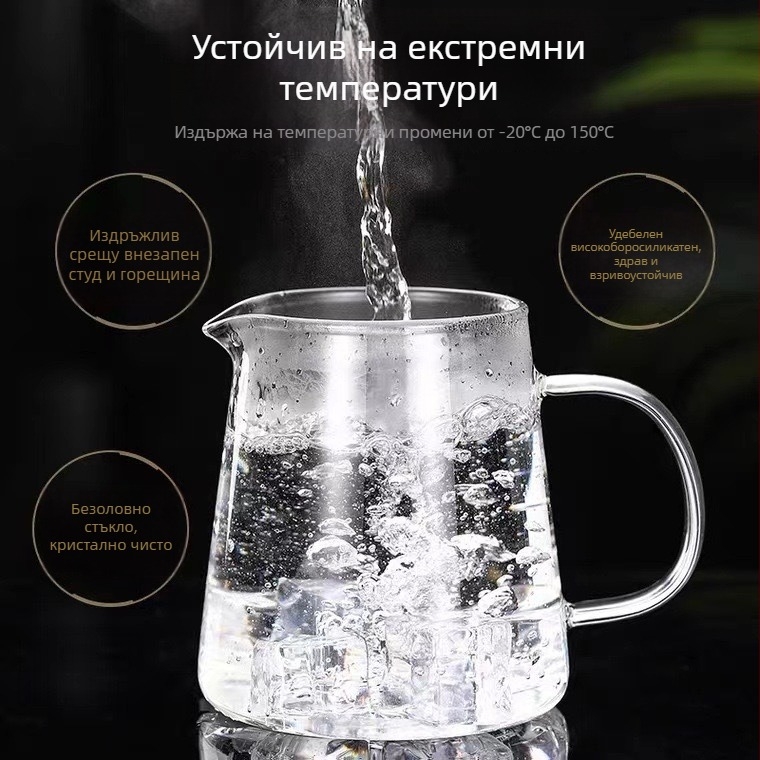 Стъклен чайник за чай от цветя, дебел и устойчив на напукване, с филтър от неръждаема стомана