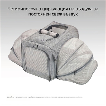 Преносима котешка чанта за излизане, разширяема, дишаща, голям капацитет, чанта за котки с дръжка
