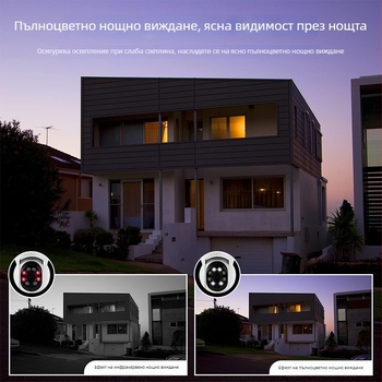 K21 външна камера 1080p PTZ с 360° въртене, безжична Wi‑Fi нощно виждане за сигурност