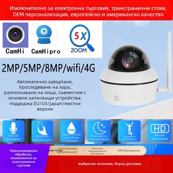 Camhipro Camhi 5MP Wi-Fi PTZ полусферична външна камера