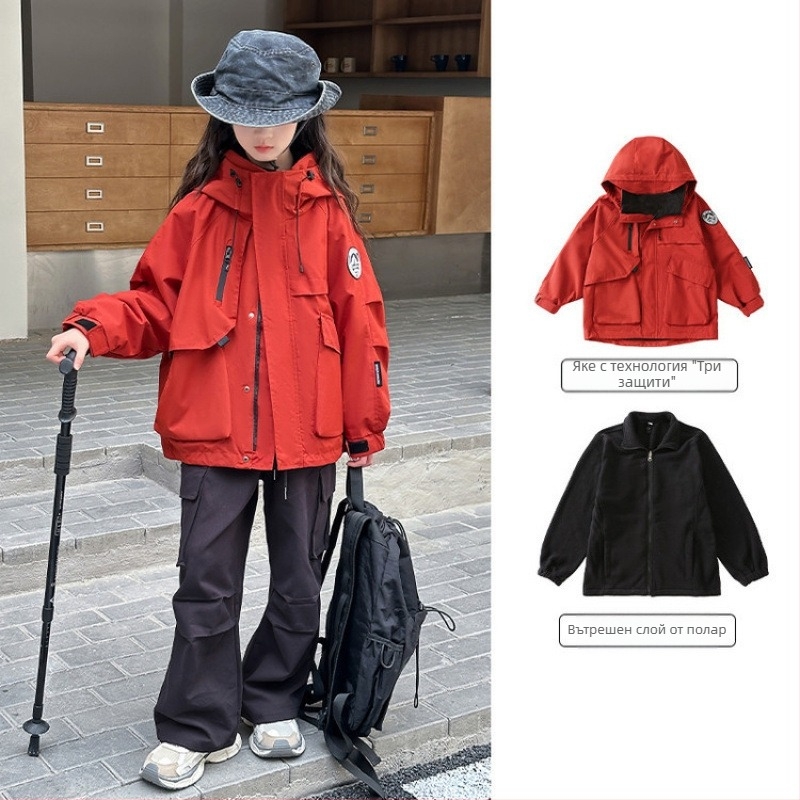 3-в-1 ветровка за момичета, есен-зима 2026, стилна и модерна
