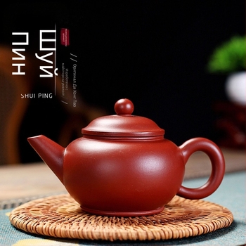 Чайник Yixing от фиолетова глина, Da Hong Pao ниво, ръчно рисуван, комплект чай Kung Fu