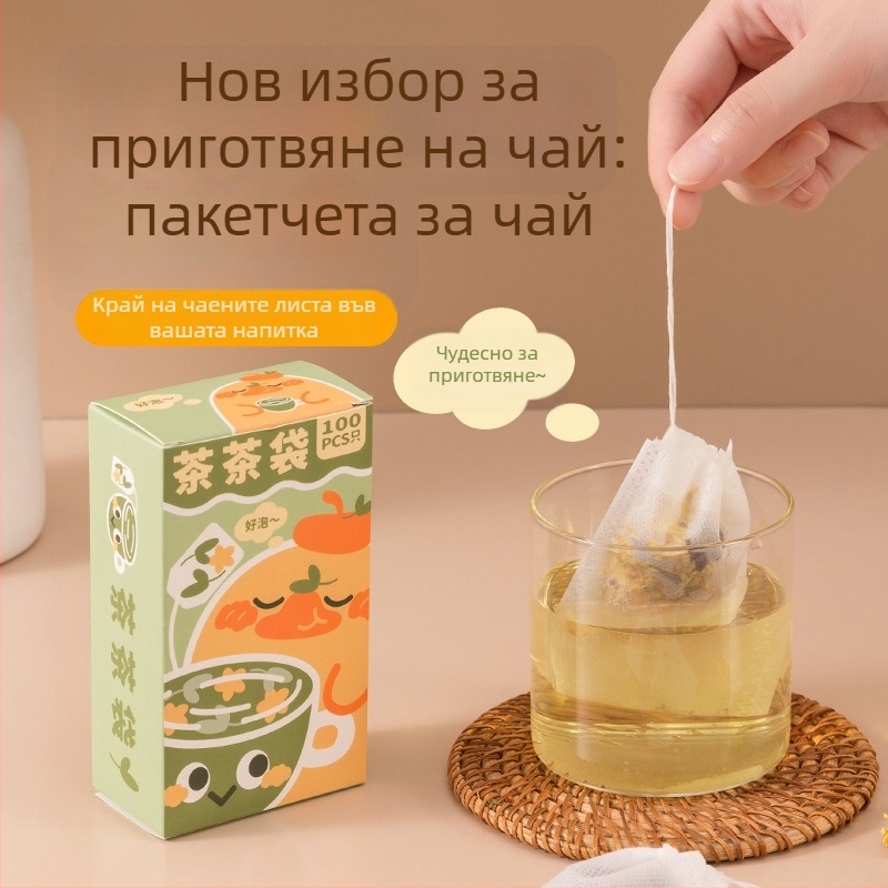 Еднократни филтър чанти за чай, хранително качество, за листен чай и домашен чай с цветя, преносими, компактни