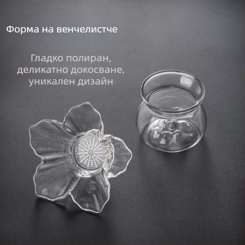 Креативна стъклена чаена цедка с фин филтър, изискана висококачествена чаша за чай за лесно приготвяне на чай