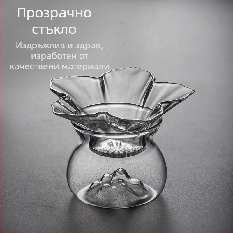 Креативна стъклена чаена цедка с фин филтър, изискана висококачествена чаша за чай за лесно приготвяне на чай