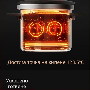 Komaid серия - тенджера под налягане с две дръжки и капак тип копче, 4L, бял модел